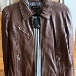 Massimo Dutti Brown Leather Jacket size L